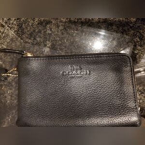 Coach leather double wristlet